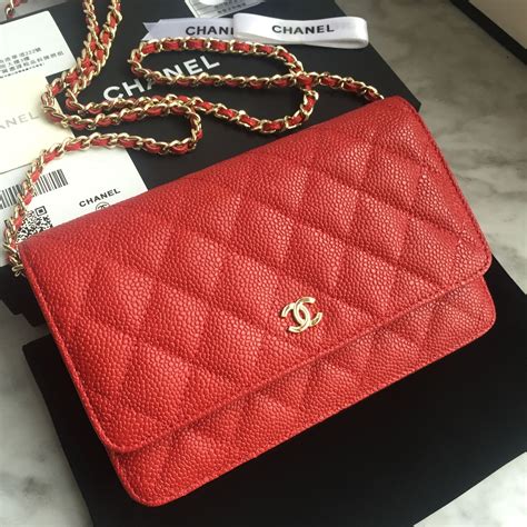 chanel trendy cc woc red|Chanel woc red caviar.